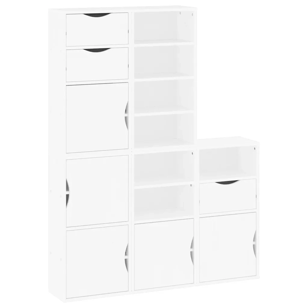 Armadietti Laterali 5 pz ODDA Bianco 40x24x79 cm Legno di Pino 3365365