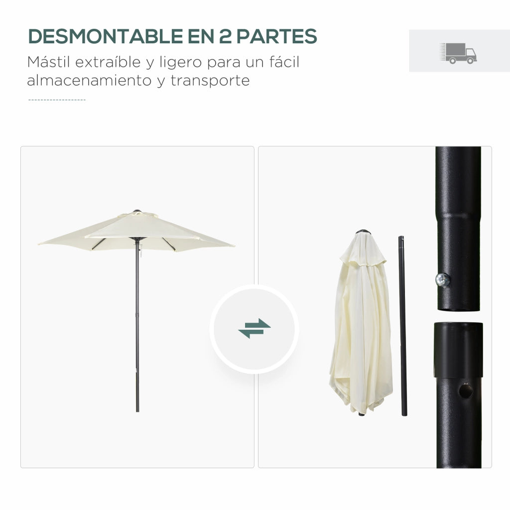 Ombrellone da Giardino ¨C zephmum ¨C Beige Aluminio