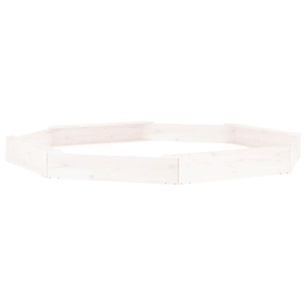 Sabbiera con Sedute Bianca Ottagonale in Legno Massello di Pinocod mxl 108777