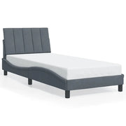 Letto singolo | Letto per adulti | Giroletto senza Materasso Hanko Grigio Scuro 90x190 cm Velluto