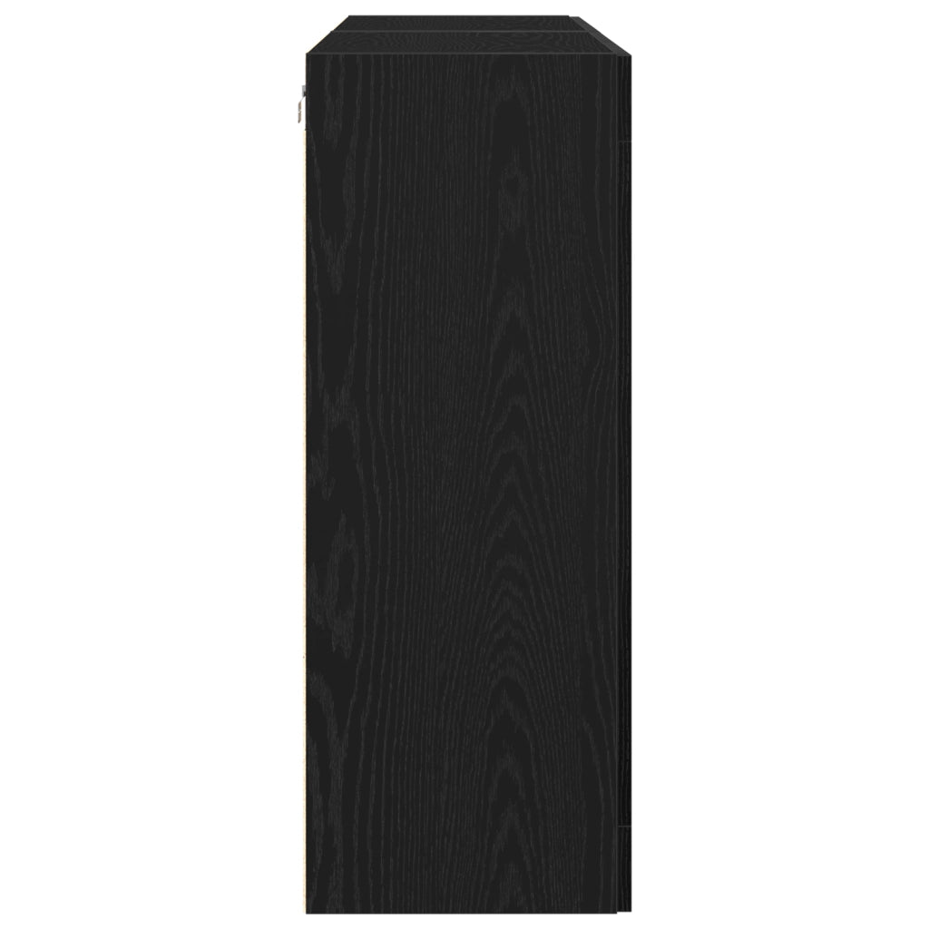 Armadi a muro 2 pezzi Nero Rovere 69,5x34x90 cm Legno ingegnerizzato