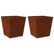 2 pz Fioriere | Cassetta per fiori | Vaso da Giardino 40x40x40 cm in Acciaio Corten