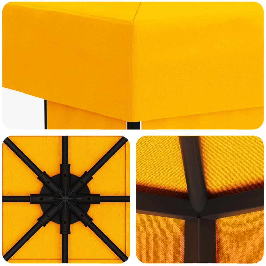 Gazebo 3 x 3 m Giallo Poliestere e Acciaio 190 900356