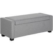 Panca Fondoletto con Vano Contenitore in Tessuto, 120x50x44cm - Grigio