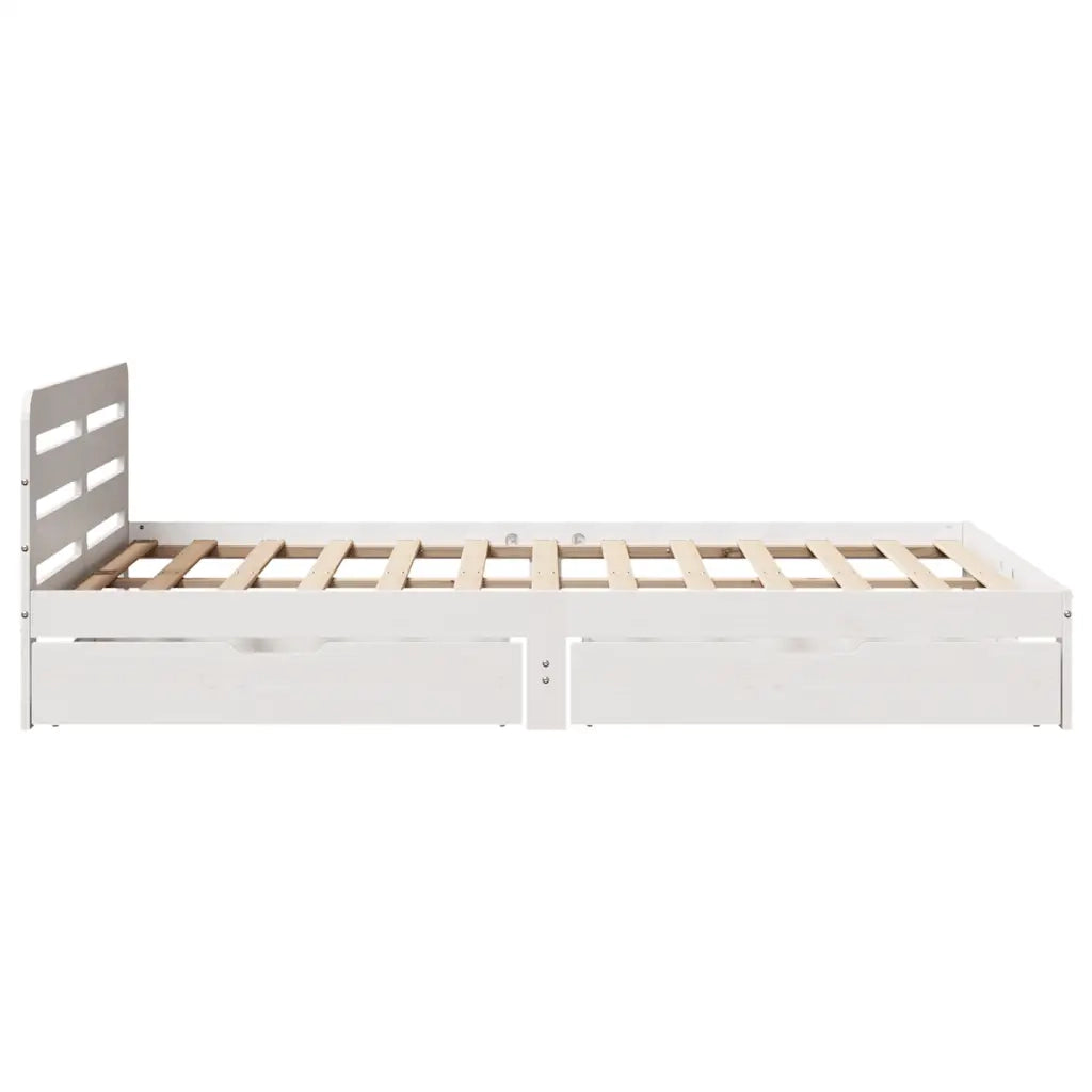 Giroletto senza Materasso Bianco 150x200 cm Legno Massello Pino