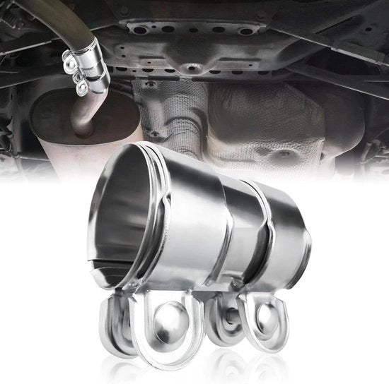 Uscita doppia connettore tubo in acciaio inossidabile - doppia uscita tubo connettore - connettore tubo per uscita - doppia uscita sistema - Ø 55 mm x 95 mm - contenuto incluso.