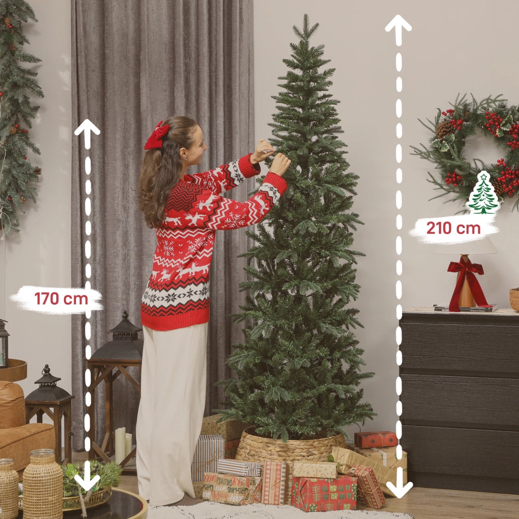 Albero di Natale artificiale 210 cm ¨C zephmum ¨C verde, luci, rami articolati