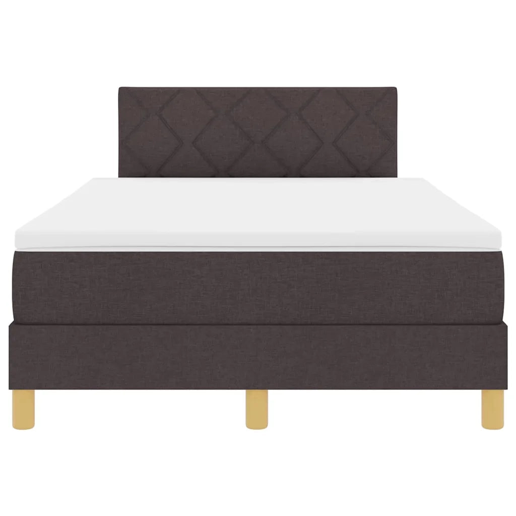 Letto a molle con cuscino Marrone Scuro 120 x 190 cm Tessuto