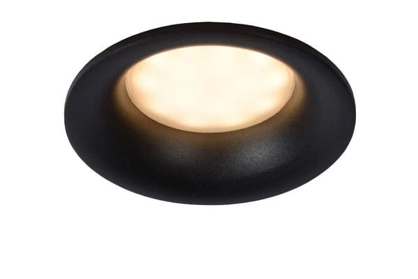Faretto da soffitto Lucide Ziva GU10 5W nero tondo IP44