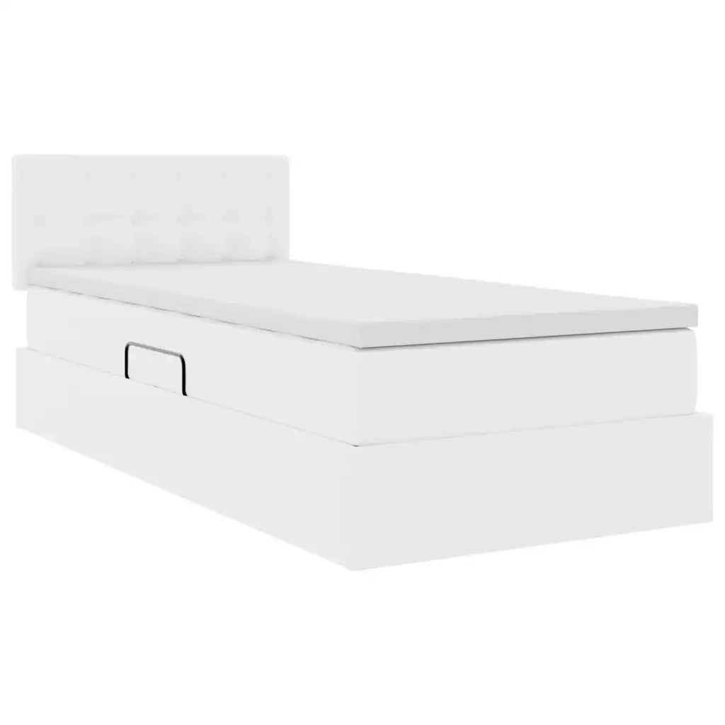 Letto con contenitore e materasso Bianco Puro 90 x 200 cm
