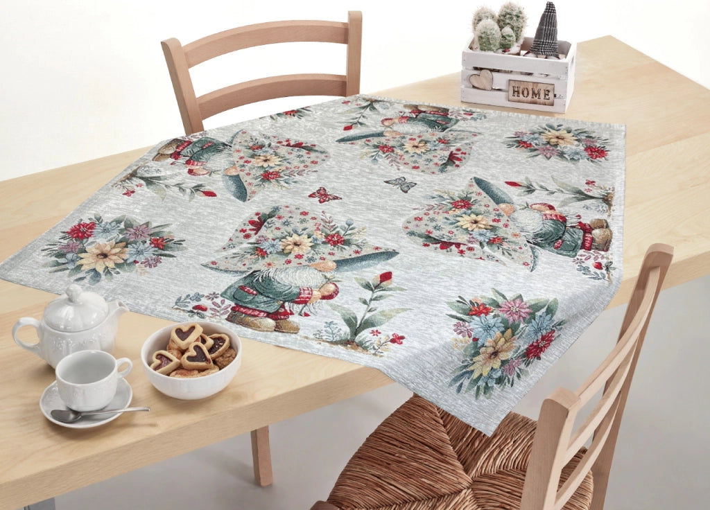 Tovaglia Centrino Runner Tavola Fantasia Elfo Primavera Made Italy - 90x90 - Elfo Primavera