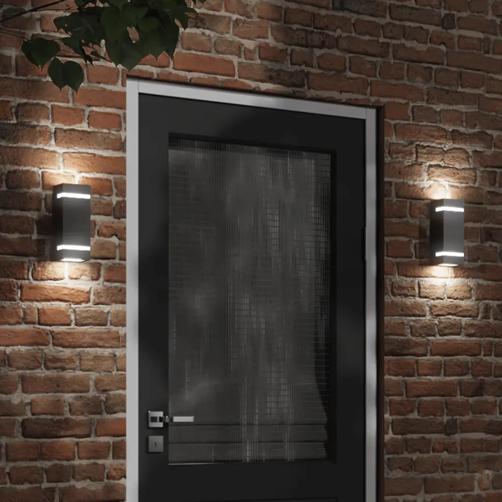 vidaXL Applique da Esterno Nera in Acciaio Inossidabile