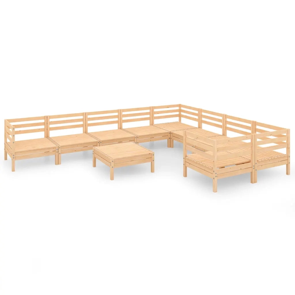 Set Salotto da Giardino 10 pz in Legno Massello di Pino 3083259