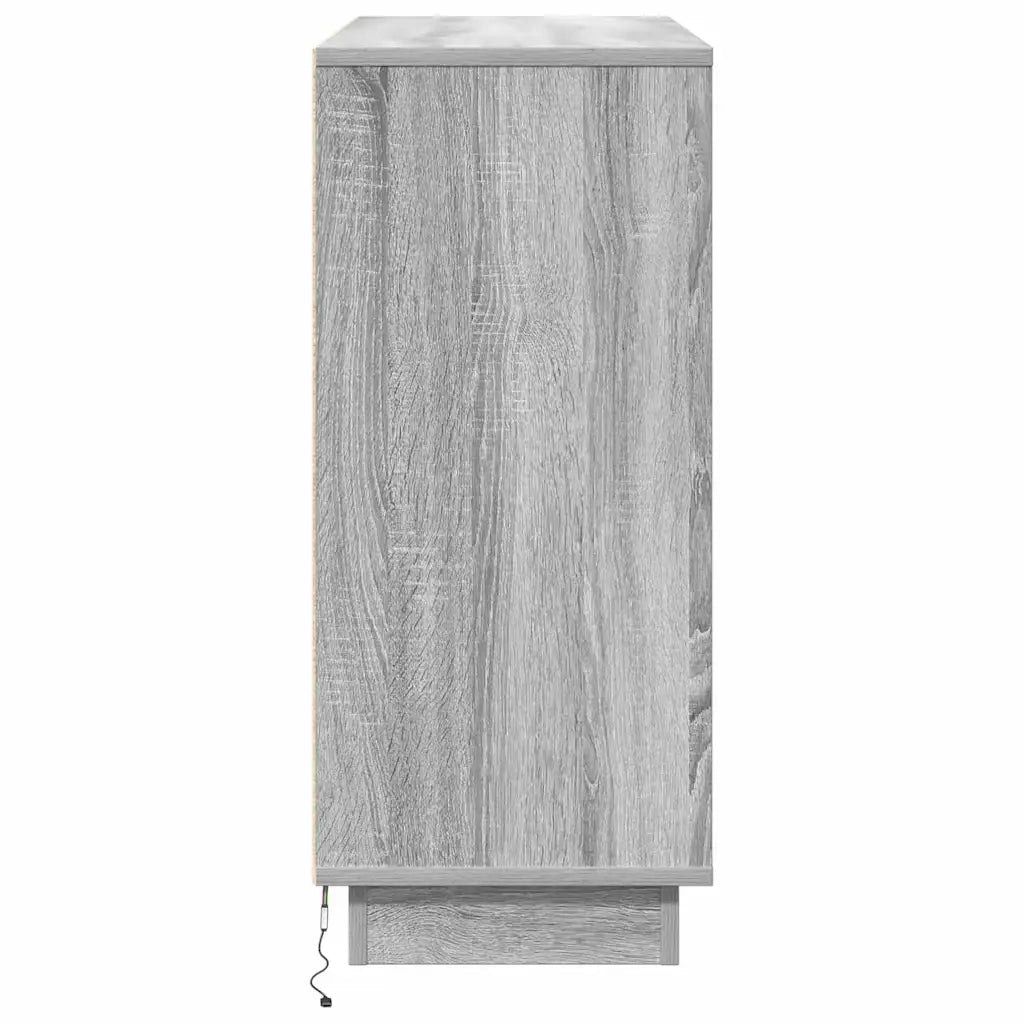 Madia LED Grigio Sonoma 90 x 32 x 75 cm Legno ingegnerizzato 869679