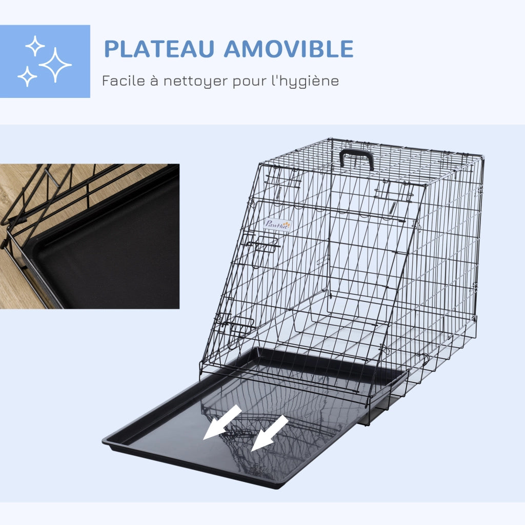 Trasportino per cani L ¨C Xylo ¨C 77x47x55 cm metallo nero
