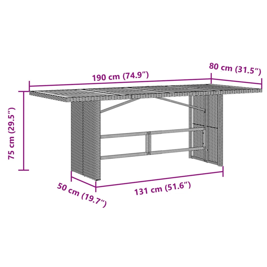 Set Bistrò da Giardino 9 pz con Cuscini in Polyrattan Grigio 3276974
