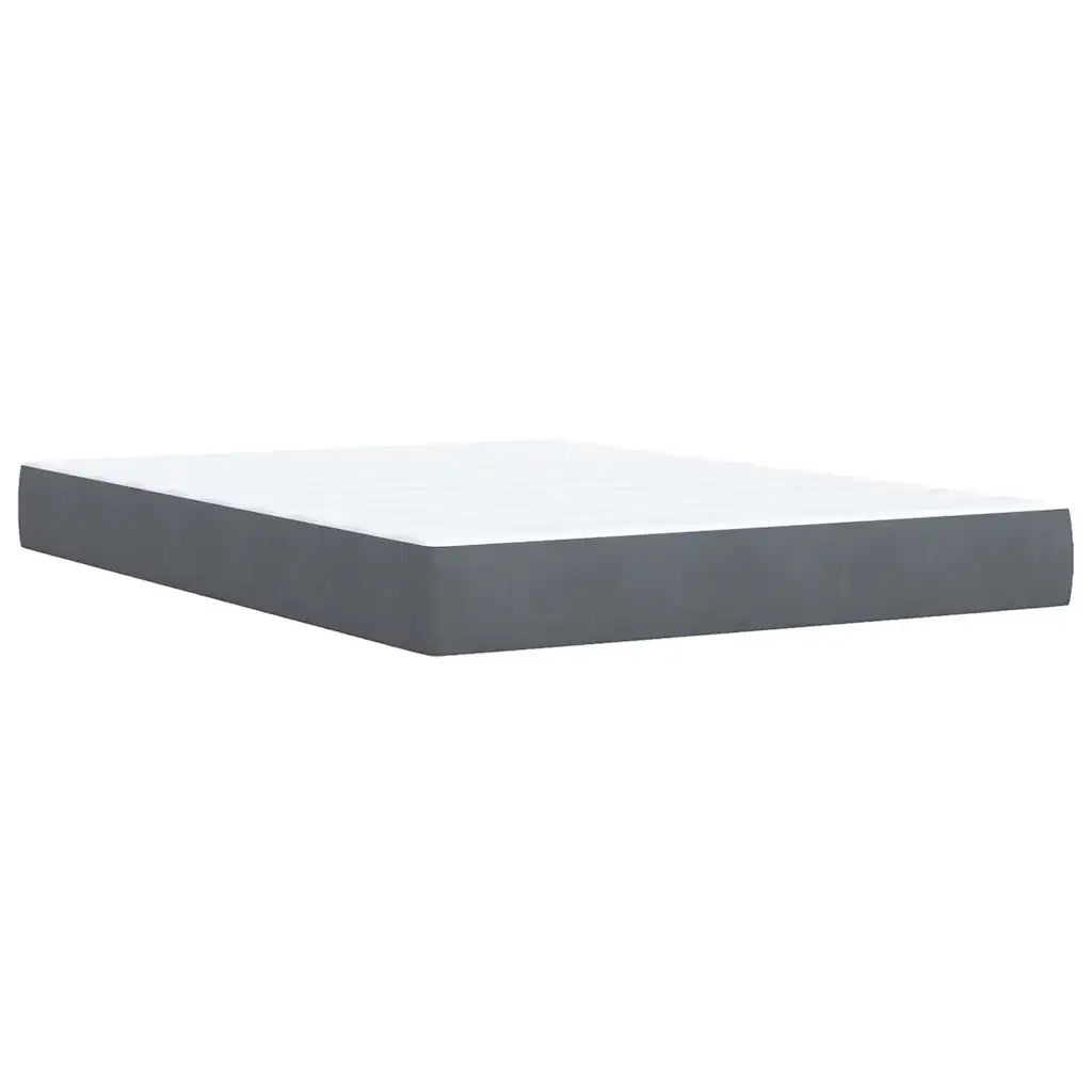 Giroletto a Molle con Materasso Grigio Scuro 140x200 cm Velluto 3287753