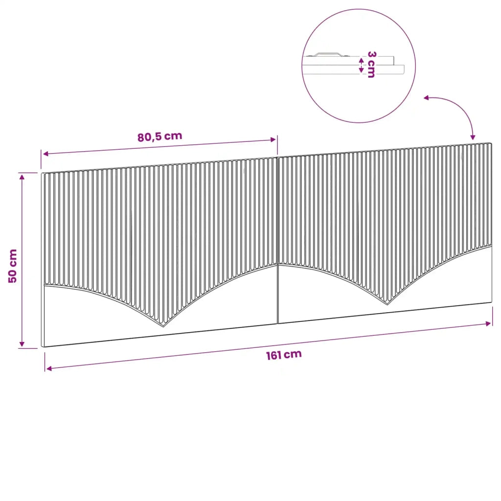 Testiera da Muro HOORN Grigio Cemento Legno ingegnerizzato 897388