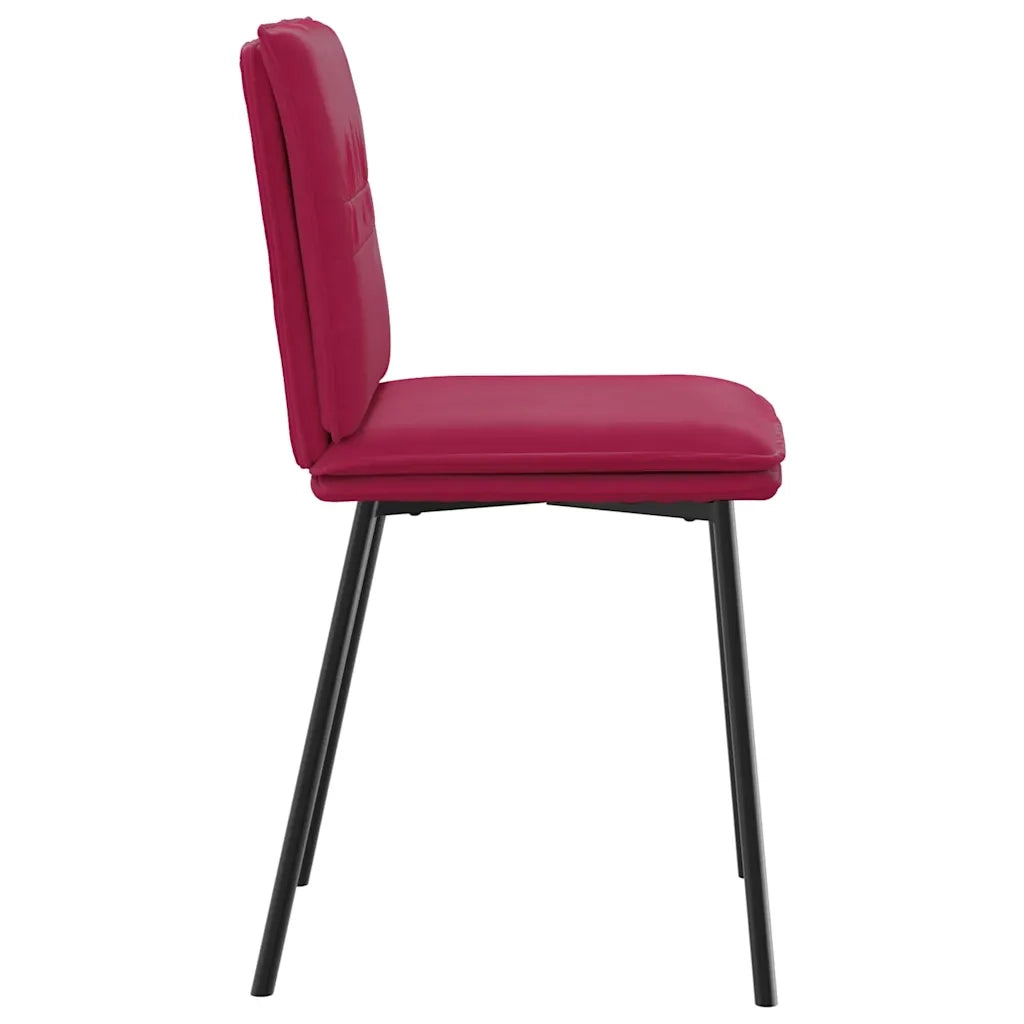 Sedie da Pranzo 2 pz Rosso Vino in Velluto