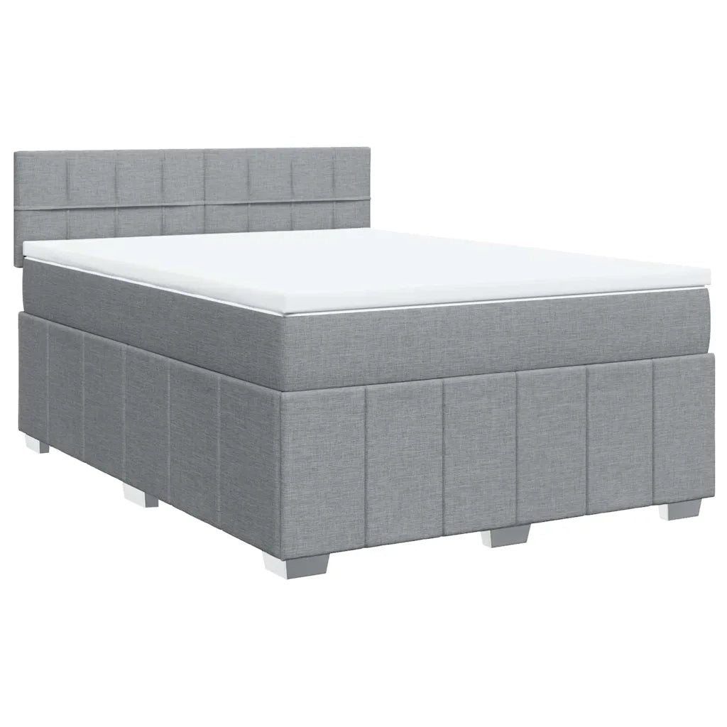 Giroletto a Molle con Materasso Grigio Chiaro 140x200cm Tessuto