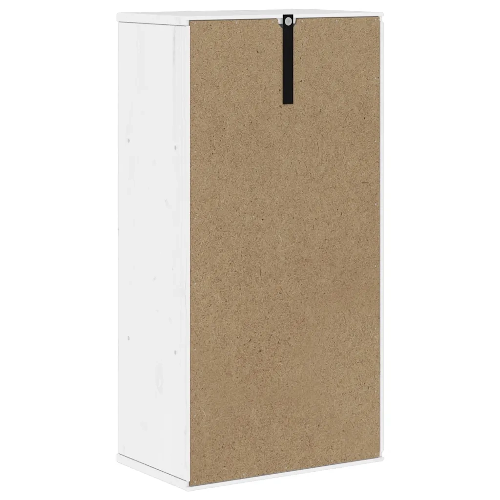 Armadietto Laterale ODDA Bianco 40x24x79 cm Legno Massello Pino 4103592