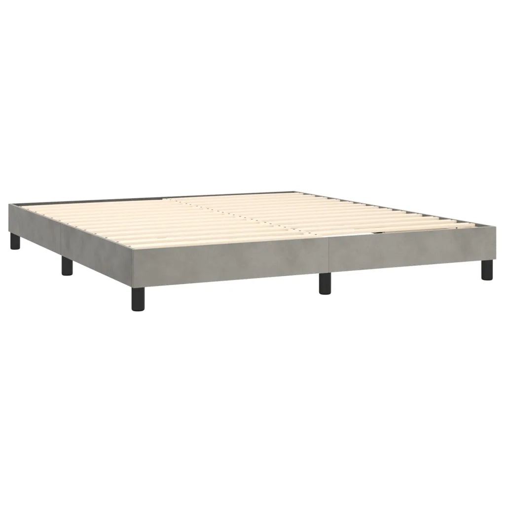 Letto a Molle con Materasso e LED Grigio Chiaro 180x200 cm Velluto 3134297