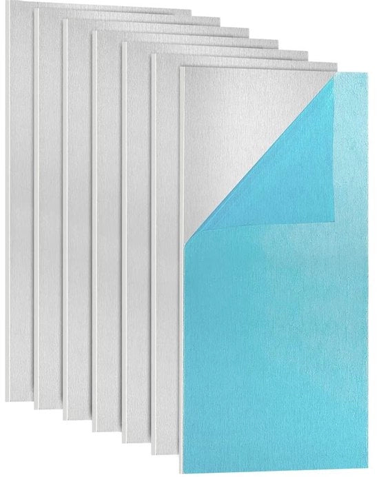 Piatto di laminazione in alluminio 10 fogli 3 mm con pellicola protettiva, 10x5cm coupon 5052 per saldatura, artigianato, stand