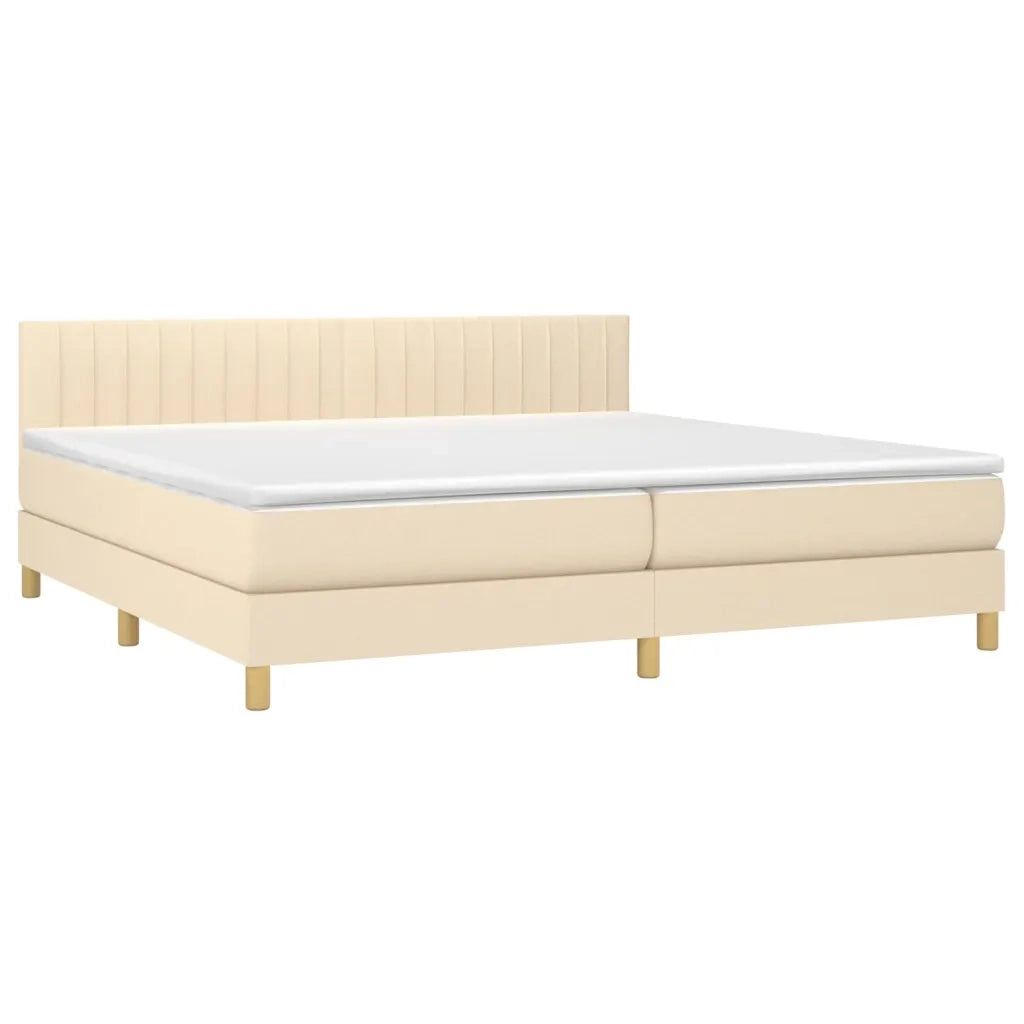 Giroletto a Molle con Materasso Crema 200x200 cm in Tessuto