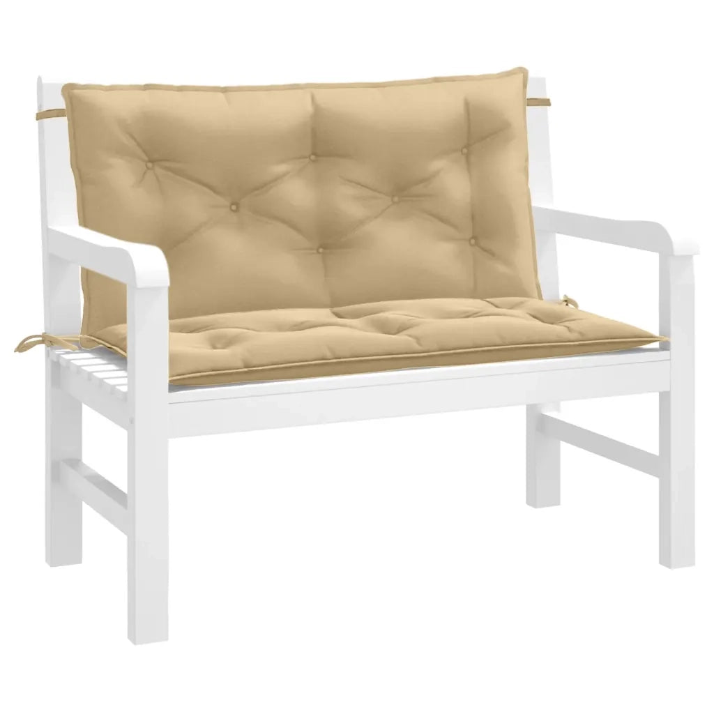 Cuscini Panca Giardino 2 pz-Set di 2 Cuscini per panchina da esterno Beige M¨¦lange 100x50x7cm Tessuto