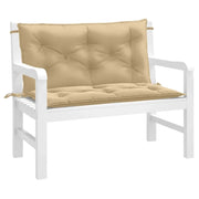 Cuscini Panca Giardino 2 pz-Set di 2 Cuscini per panchina da esterno Beige M¨¦lange 100x50x7cm Tessuto