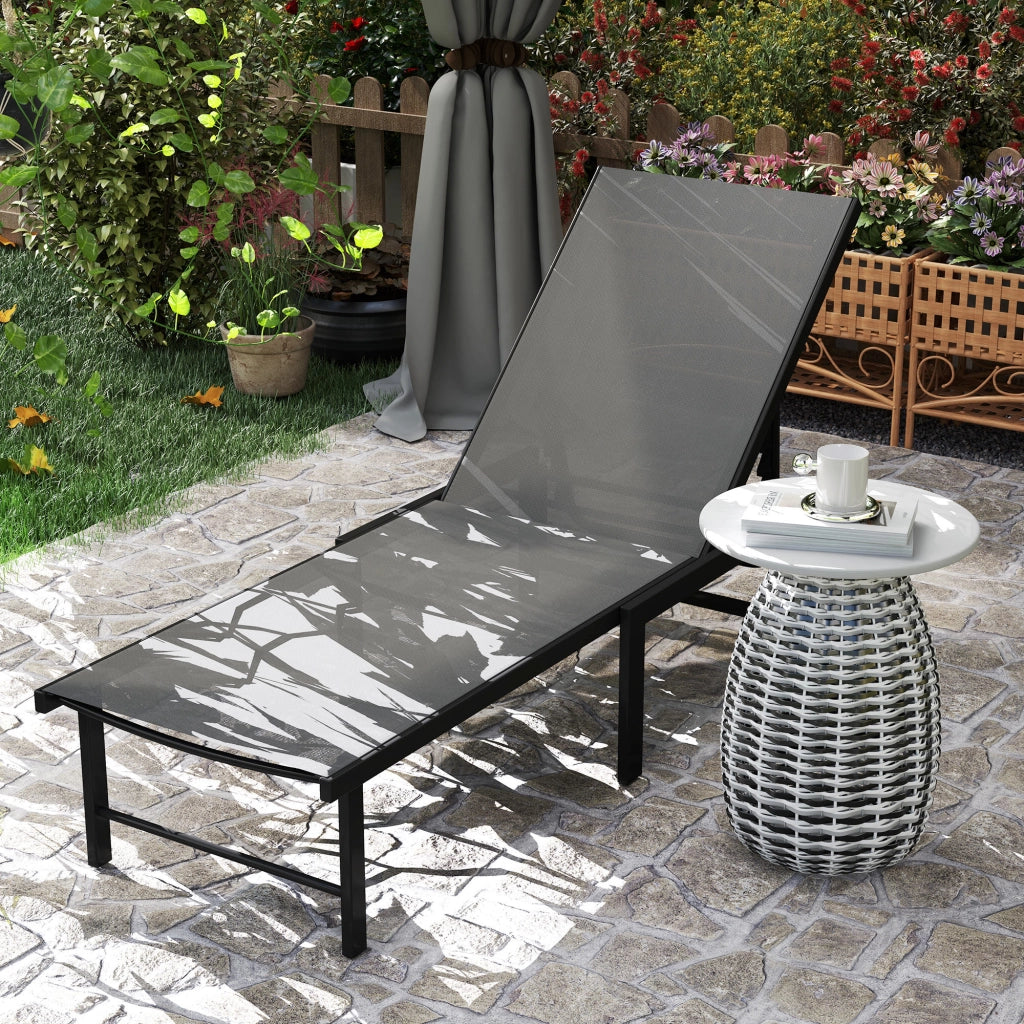 Poltrona Reclinabile da Giardino ¨C zephmum ¨C Grigio 166x60x84 cm