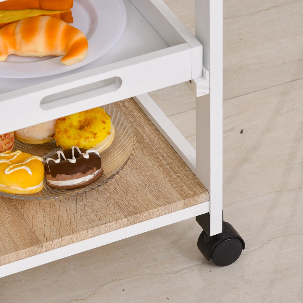 Carrello da cucina 4 livelli ¨C zephmum ¨C 37x37x76 cm bianco