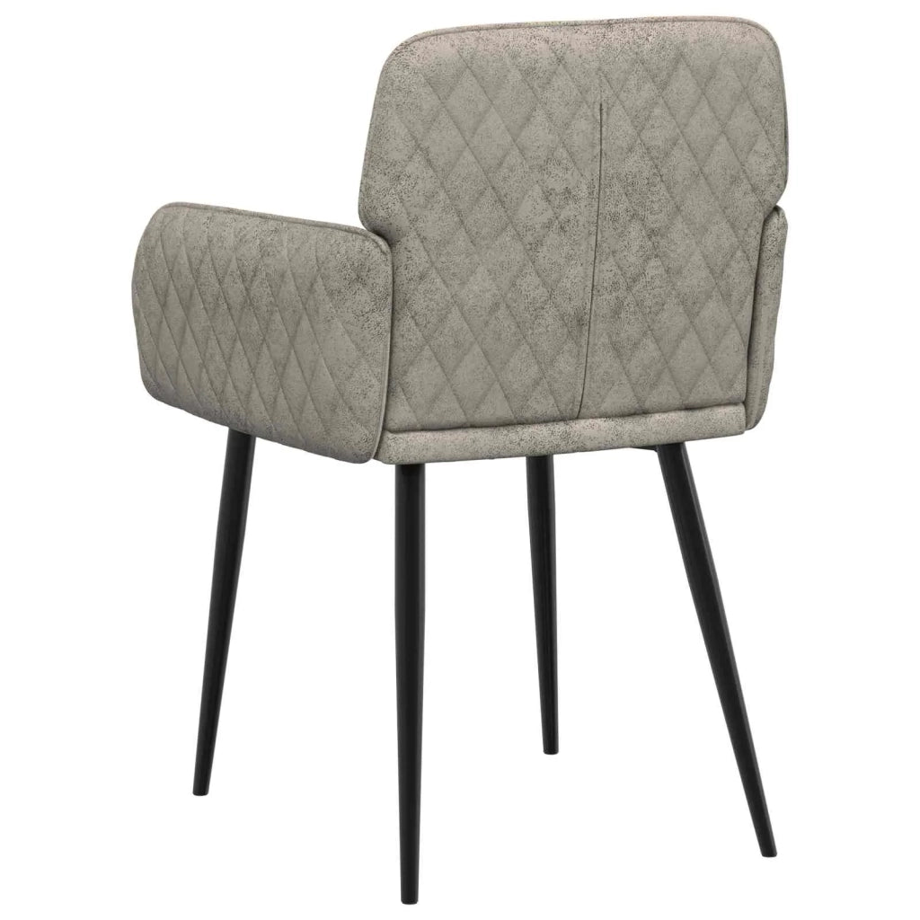 Sedie da pranzo 4 pz Pelle Scamosciata Sintetica Grigio Chiaro 3428230