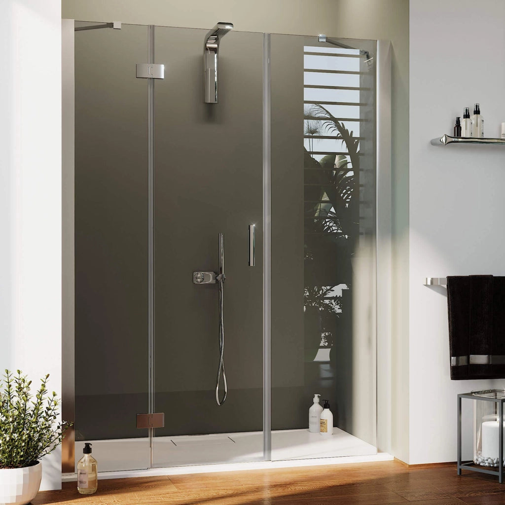 Porta Doccia 110 cm 1 Anta Battente in Cristallo Trasparente 6mm H190 Fosterberg Herning