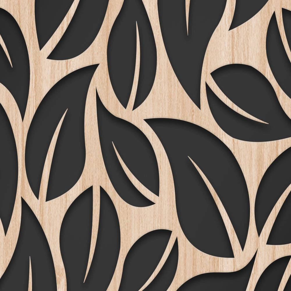 LEAVES - Quadro arredo LASERCUT composito Legno e PVC Misura: 50x100 cm