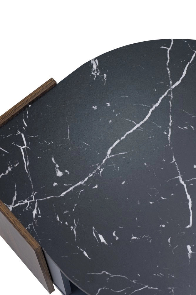 Tavolino da Caff¨¨ Effetto Marmo e Noce ¨C Xylo ¨C Design Moderno Soggiorno