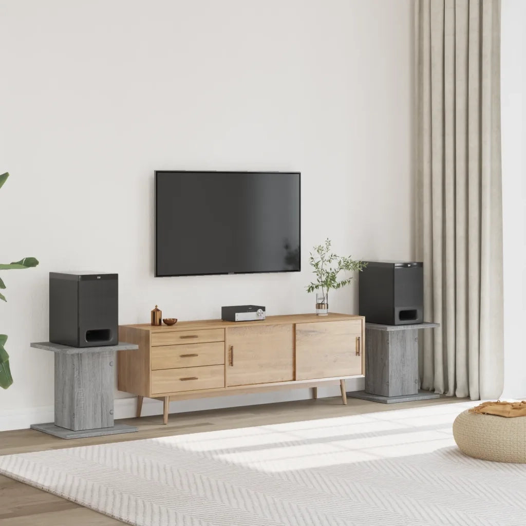 vidaXL Supporti Altoparlanti 2 pz Grigio Sonoma 30x30x40cm Multistrato