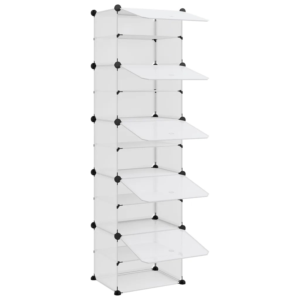 Scarpiera Trasparente-Scaffale per scarpe 44x31,5x153,5 cm in PP