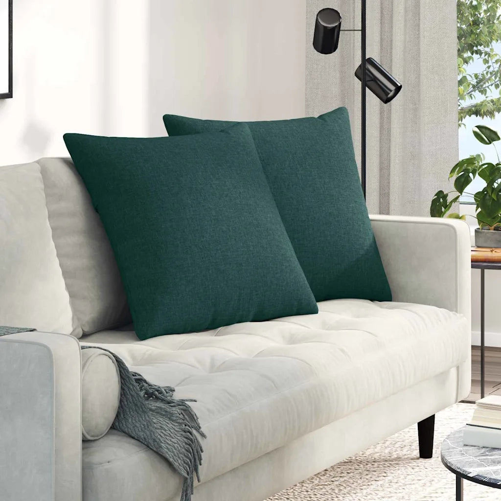 Cuscini da Divano 2 pz | Cuscini per sedie Verde Scuro 80 x 80 cm Tessuto