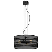Lampada a sospensione Glum metallo nero rete Ø55 3xE27
