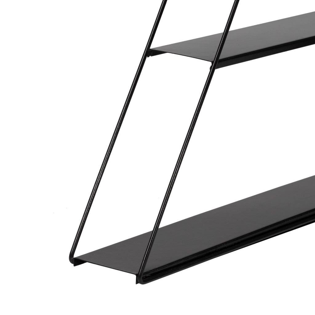Scaffale Pensile a Forma di Piramide Consolle Triangolare a Muro con 3 Ripiani Mensola da Parete in Metallo 59 x 70 x 9 cm Nero [en.casa]