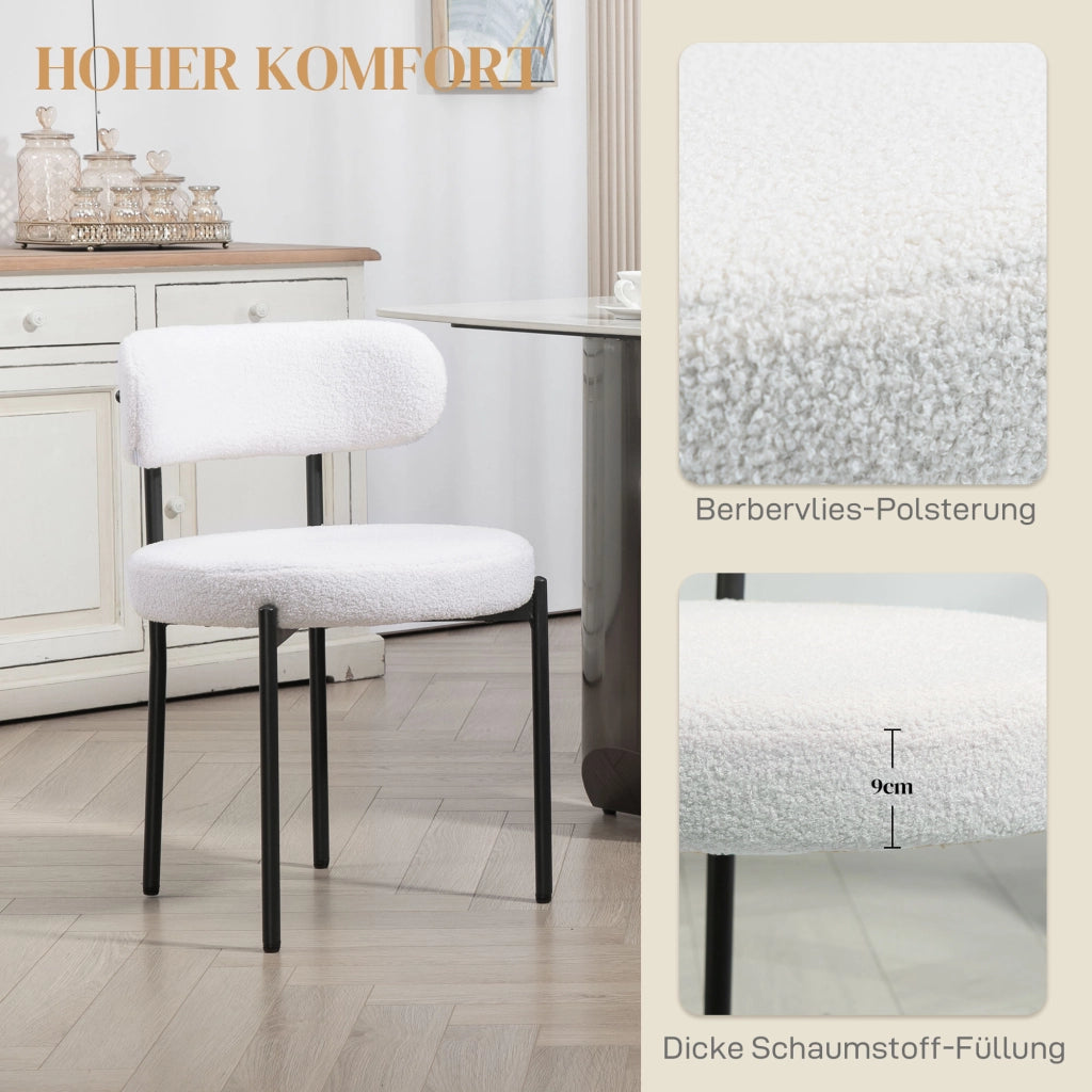 Set Sedie da Pranzo Imbottite ¨C Zephmum ¨C Cremewei? Struttura Metallo