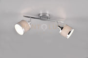 AROSA BARRA 2 SPOTS METALLO CROMATO CON PARALUME GRIGIO L. 53CM 2 LUCI ATTACCO E14