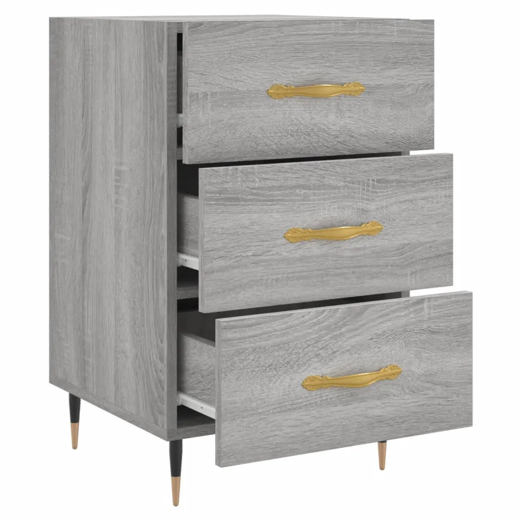 Comodino Grigio Sonoma 40x40x66 cm in Legno Multistrato 827642