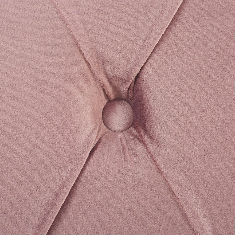 Letto Rivestimento in velluto rosa Gambe in legno Nero 160 x 200 cm bottoni Glam