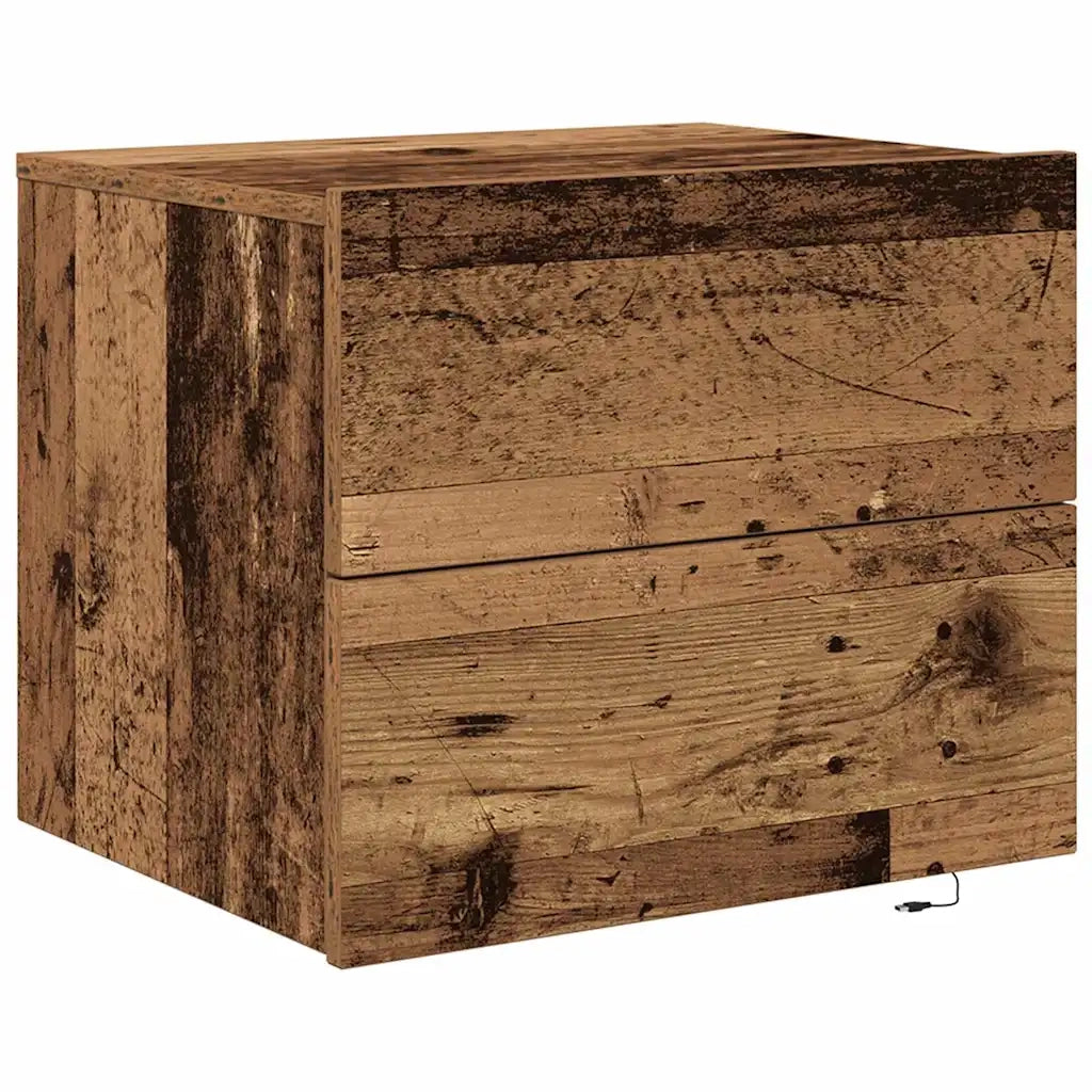 Set di 2 Comodini | Armadio da Notte | Mobiletto da notte Legno vecchio 50 x 39 x 41 cm