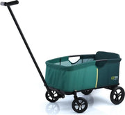 Carrello Eco Illuminato Stabile con Sedile per 1 Bambino Inclinabile - Sostenibile fino a 50 kg - Verde Grande Carrello Portatile