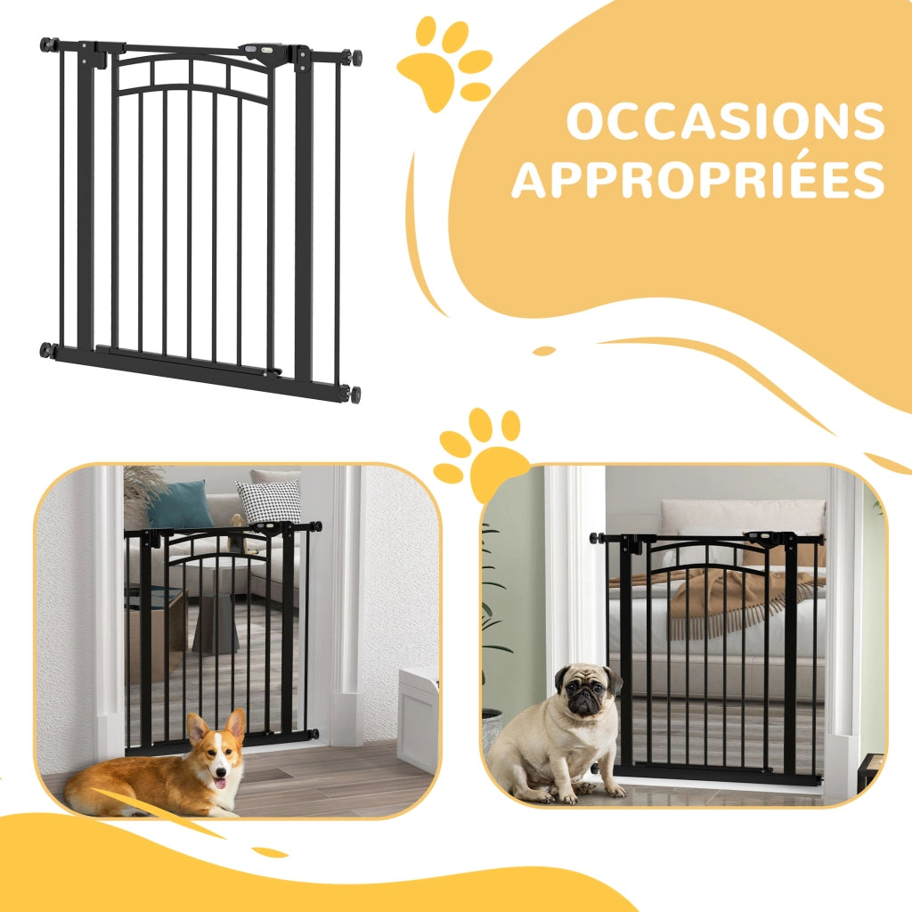 Cancelletto di sicurezza per cani estensibile ¨C Xylo ¨C doppia chiusura 74-80x76 cm nero