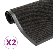Tappeti Antipolvere 2 pz Rettangolari Trapuntati 80x120 cm Neri cod mxl 76265