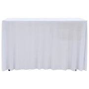 Copertura Elastica per Tavolo con Gonna 2 pz 243x76x74cm Bianco 133586
